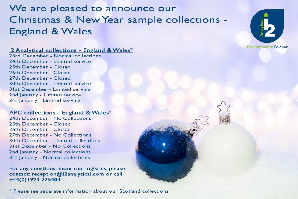i2 Analytical Sample Collections Christmas 2019 - England & Wales